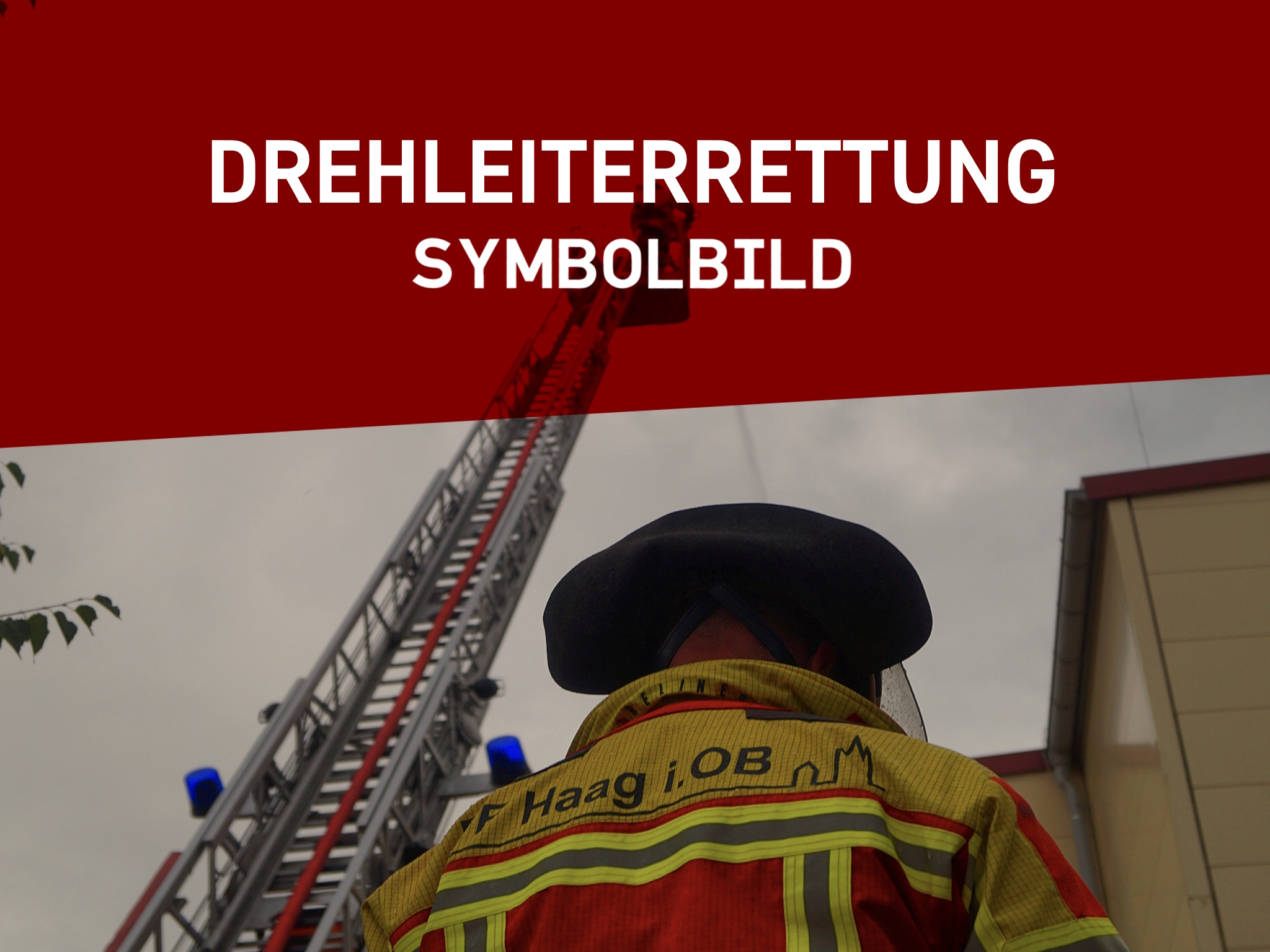 THL Rettungskorb - Drehleiterrettung in der Schulstraße